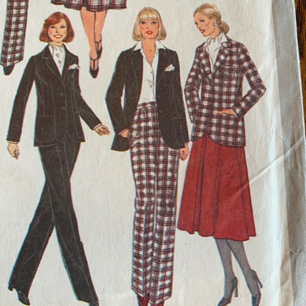 Vintage Pant Skirt Suit Set Panel Skirt DIY